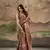 brown dola silk blend saree with unstitched blouse piece