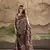 coffee dola silk blend saree with unstitched blouse piece
