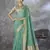 sea green cotton silk blend saree with unstitched blouse piece