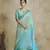 multi color silk blend blend saree with unstitched blouse piece