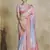multi color silk blend blend saree with unstitched blouse piece