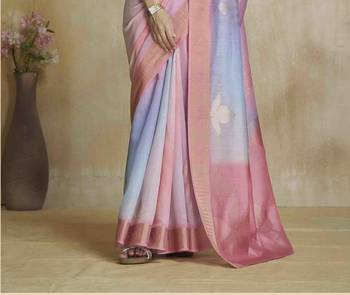 multi color silk blend blend saree with unstitched blouse piece 3