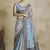 multi color silk blend blend saree with unstitched blouse piece
