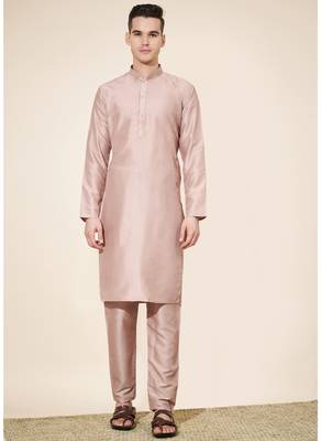 Pink Plain Kurta pajama for men 1