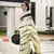 khaki japan satin saree with unstitched blouse piece