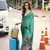 sea green japan satin saree with unstitched blouse piece