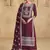 Maroon georgette embroidered Palazzo suit