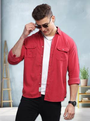 Men's corduroy casual shirt | double pocket shirt 1