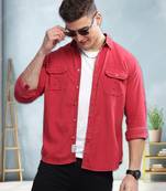 Men's corduroy casual shirt | double pocket shirt