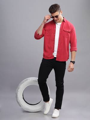 Men's corduroy casual shirt | double pocket shirt 2