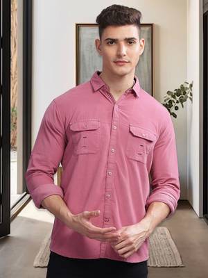 Men's corduroy casual shirt | double pocket shirt 1