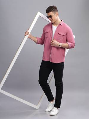 Men's corduroy casual shirt | double pocket shirt 3