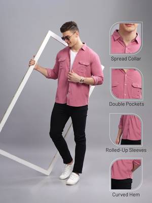 Men's corduroy casual shirt | double pocket shirt 4