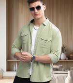 Men's corduroy casual shirt | double pocket shirt