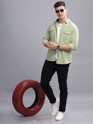 Men's corduroy casual shirt | double pocket shirt 3