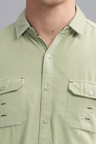 Men's corduroy casual shirt | double pocket shirt