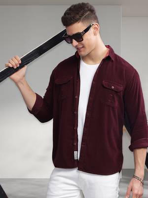 Men's corduroy casual shirt | double pocket shirt 1