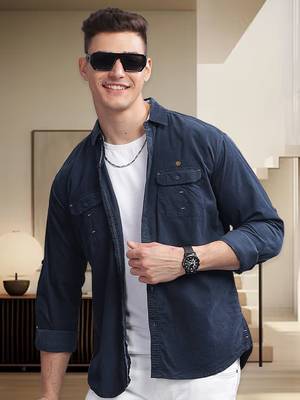 Men's corduroy casual shirt | double pocket shirt 1