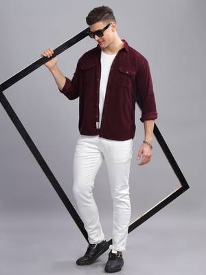 Men's corduroy casual shirt | double pocket shirt 3