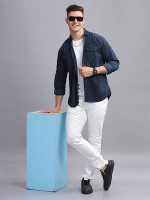 Men's corduroy casual shirt | double pocket shirt 3