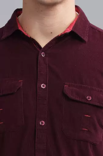 Men's corduroy casual shirt | double pocket shirt