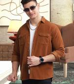 Men's corduroy casual shirt | double pocket shirt