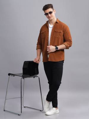 Men's corduroy casual shirt | double pocket shirt 2