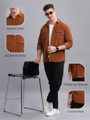 Men's corduroy casual shirt | double pocket shirt 3