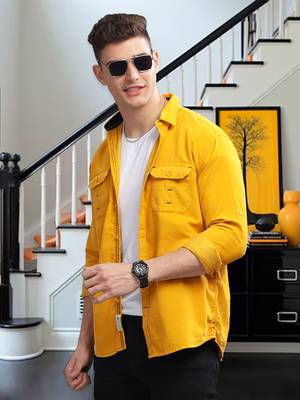 Men's corduroy casual shirt | double pocket shirt 1