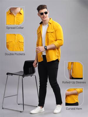 Men's corduroy casual shirt | double pocket shirt 4