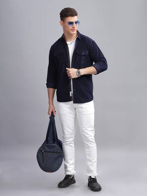 Men's corduroy casual shirt | double pocket shirt 4