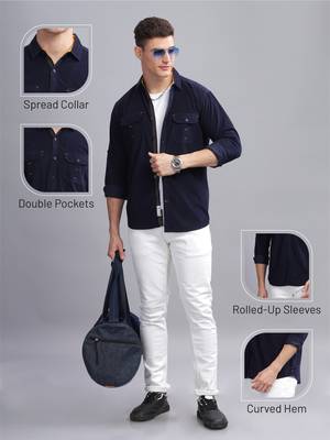Men's corduroy casual shirt | double pocket shirt 5