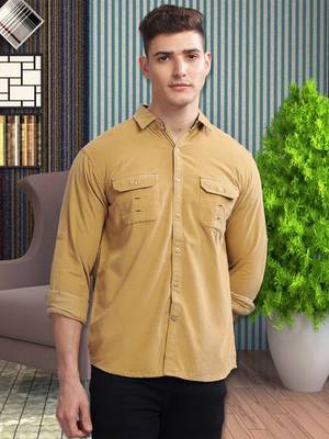 Men's corduroy casual shirt | double pocket shirt 1