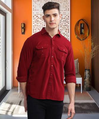 Men's corduroy casual shirt | double pocket shirt 1