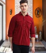 Men's corduroy casual shirt | double pocket shirt