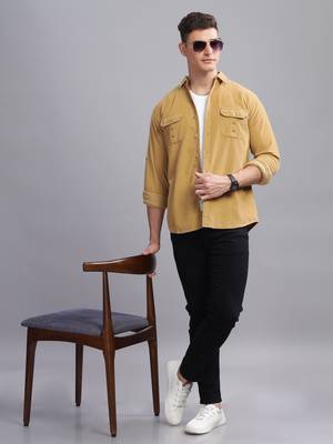 Men's corduroy casual shirt | double pocket shirt 2