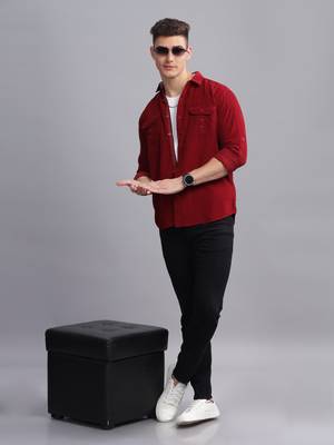 Men's corduroy casual shirt | double pocket shirt 3