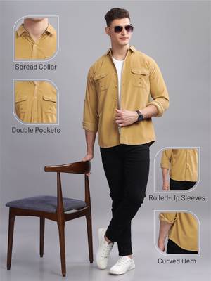 Men's corduroy casual shirt | double pocket shirt 3