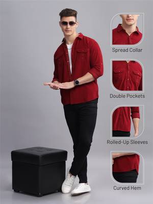 Men's corduroy casual shirt | double pocket shirt 5