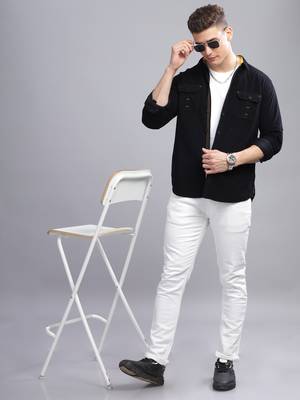 Men's Corduroy Casual Shirt | Double Pocket Shirt 3
