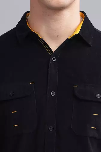 Men's Corduroy Casual Shirt | Double Pocket Shirt