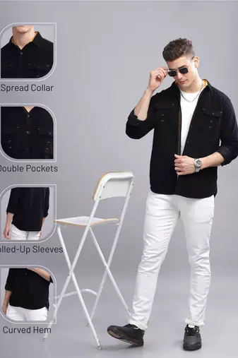 Men's Corduroy Casual Shirt | Double Pocket Shirt