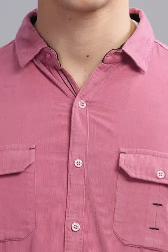 Men's corduroy casual shirt | double pocket shirt