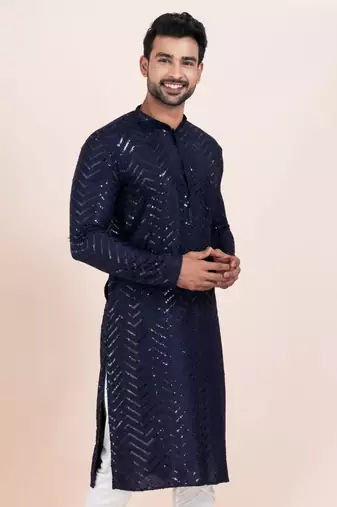 Woven Kurta Pyjama Set For Mens