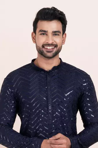 Woven Kurta Pyjama Set For Mens