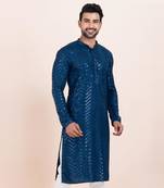 Woven Kurta Pyjama Set For Mens