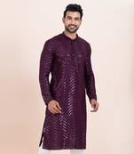 Woven Kurta Pyjama Set For Mens