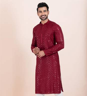 Woven Kurta Pyjama Set For Mens 2