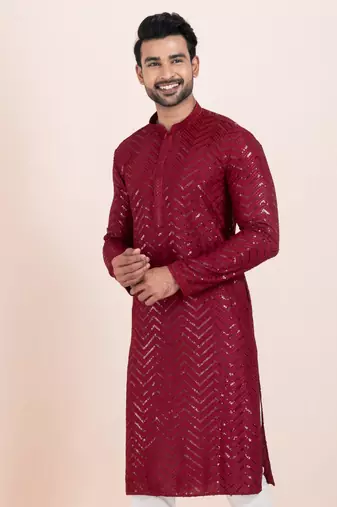 Woven Kurta Pyjama Set For Mens