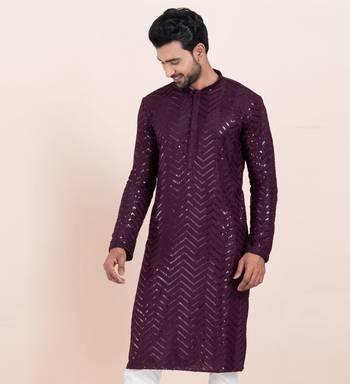 Woven Kurta Pyjama Set For Mens 2